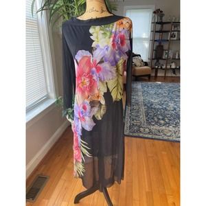 ANGELO MARANI MESH FLORAL DRESS SIZE 48   uss 16( DR1000